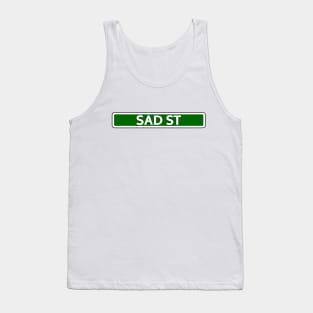 Sad St Street Sign Tank Top